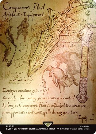 Conqueror's Flail (Rainbow Foil) (SLD-1571) [Secret Lair] Drop Series Foil MTG Single Wizards of the Coast