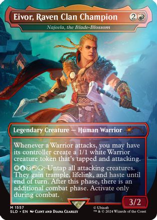 Eivor, Raven Clan Champion - Najeela, the Blade-Blossom (Rainbow Foil) (SLD-1557) [Secret Lair] Drop Series Foil MTG Single Wizards of the Coast