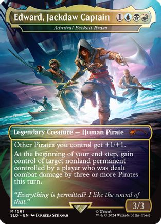 Edward, Jackdaw Captain - Admiral Beckett Brass (Rainbow Foil) (SLD-1561) [Secret Lair] Drop Series Foil MTG Single Wizards of the Coast