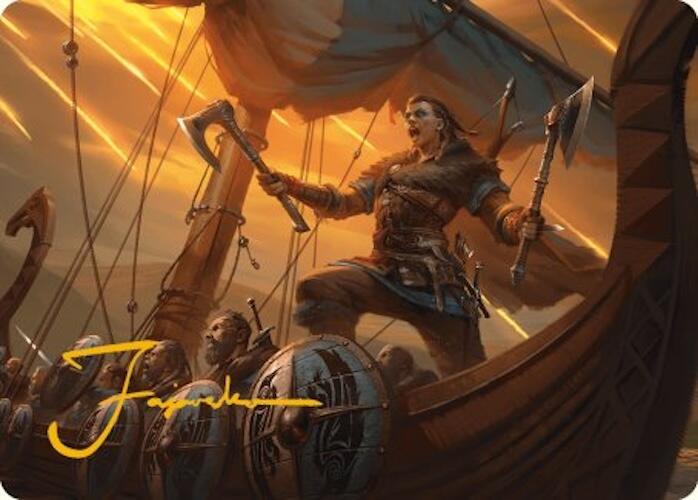 Eivor, Battle-Ready Art Card (Gold-Stamped Signature) [Art Series] Assassin's Creed MTG Single Magic: The Gathering