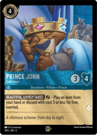 Prince John - Gold Lover (1) [Disney Lorcana Promo Cards] Cold Foil Lorcana Single Disney