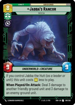 Jabba's Rancor - Pateesa (091/262)[Shadows of the Galaxy] Star Wars: Unlimited Single Disney