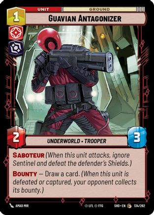 Guavian Antagonizer (134/262)[Shadows of the Galaxy] Foil Star Wars: Unlimited Single Disney