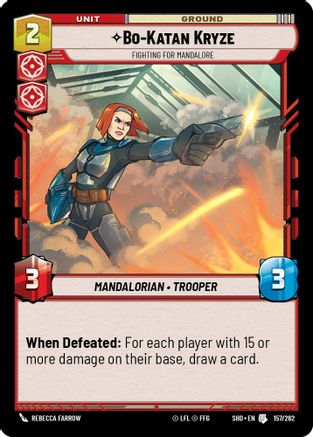 Bo-Katan Kryze - Fighting For Mandalore (157/262)[Shadows of the Galaxy] Star Wars: Unlimited Single Disney