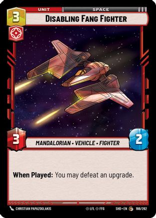 Disabling Fang Fighter (166/262)[Shadows of the Galaxy] Star Wars: Unlimited Single Disney