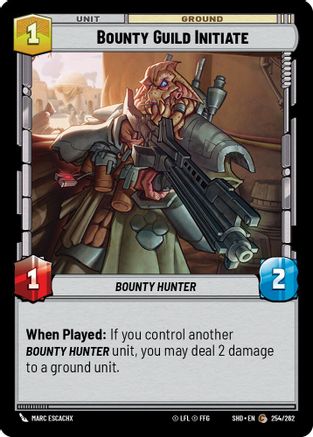 Bounty Guild Initiate (254/262)[Shadows of the Galaxy] Star Wars: Unlimited Single Disney