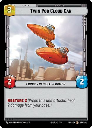 Twin Pod Cloud Car (259/262)[Shadows of the Galaxy] Foil Star Wars: Unlimited Single Disney
