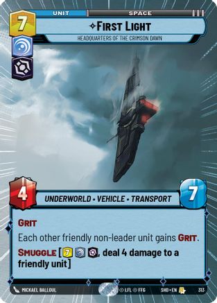 First Light - Headquarters of the Crimson Dawn (Hyperspace) (313)[Shadows of the Galaxy] Foil Star Wars: Unlimited Single Disney