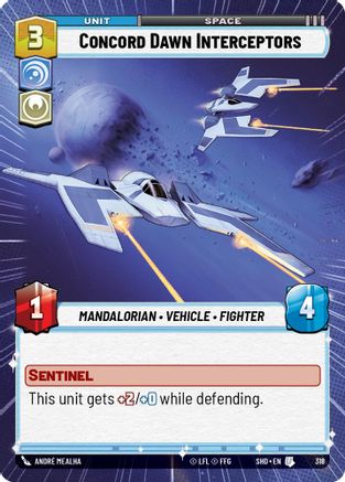 Concord Dawn Interceptors (Hyperspace) (318)[Shadows of the Galaxy] Foil Star Wars: Unlimited Single Disney