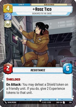 Rose Tico - Dedicated to the Cause (Hyperspace) (320)[Shadows of the Galaxy] Foil Star Wars: Unlimited Single Disney