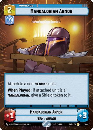Mandalorian Armor (Hyperspace) (346)[Shadows of the Galaxy] Star Wars: Unlimited Single Disney