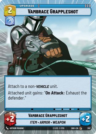 Vambrace Grappleshot (Hyperspace) (347)[Shadows of the Galaxy] Foil Star Wars: Unlimited Single Disney