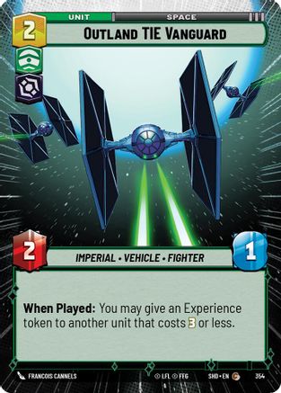 Outland TIE Vanguard (Hyperspace) (354)[Shadows of the Galaxy] Foil Star Wars: Unlimited Single Disney