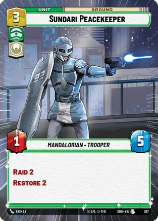 Sundari Peacekeeper (Hyperspace) (367)[Shadows of the Galaxy] Foil Star Wars: Unlimited Single Disney
