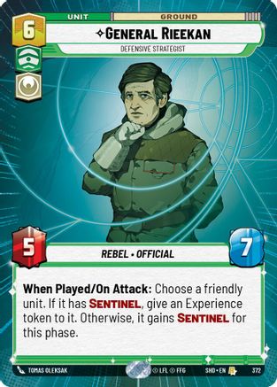 General Rieekan - Defensive Strategist (Hyperspace) (372)[Shadows of the Galaxy] Star Wars: Unlimited Single Disney