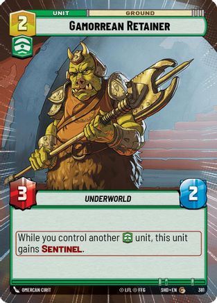 Gamorrean Retainer (Hyperspace) (381)[Shadows of the Galaxy] Star Wars: Unlimited Single Disney