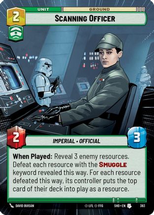 Scanning Officer (Hyperspace) (383)[Shadows of the Galaxy] Foil Star Wars: Unlimited Single Disney