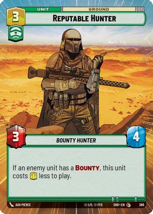 Reputable Hunter (Hyperspace) (386)[Shadows of the Galaxy] Foil Star Wars: Unlimited Single Disney