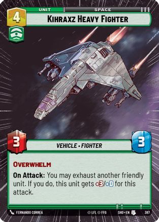 Kihraxz Heavy Fighter (Hyperspace) (387)[Shadows of the Galaxy] Star Wars: Unlimited Single Disney