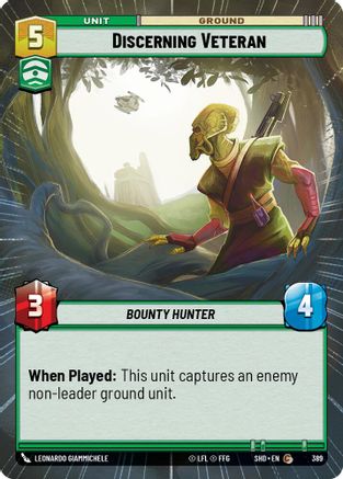 Discerning Veteran (Hyperspace) (389)[Shadows of the Galaxy] Foil Star Wars: Unlimited Single Disney
