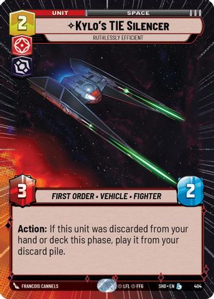 Kylo's TIE Silencer - Ruthlessly Efficient (Hyperspace) (404)[Shadows of the Galaxy] Star Wars: Unlimited Single Disney