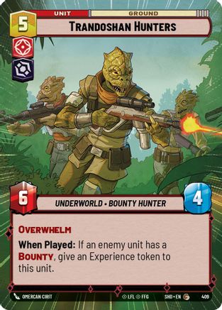 Trandoshan Hunters (Hyperspace) (409)[Shadows of the Galaxy] Foil Star Wars: Unlimited Single Disney