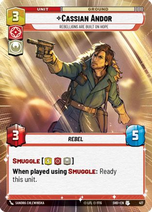 Cassian Andor - Rebellions Are Built On Hope (Hyperspace) (417)[Shadows of the Galaxy] Foil Star Wars: Unlimited Single Disney