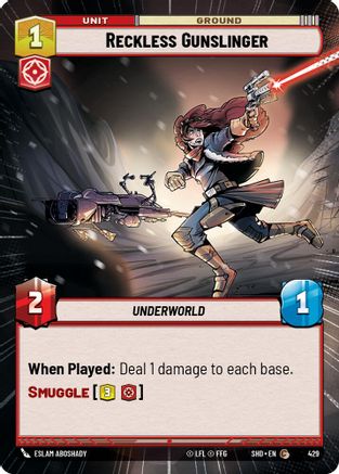 Reckless Gunslinger (Hyperspace) (429)[Shadows of the Galaxy] Foil Star Wars: Unlimited Single Disney