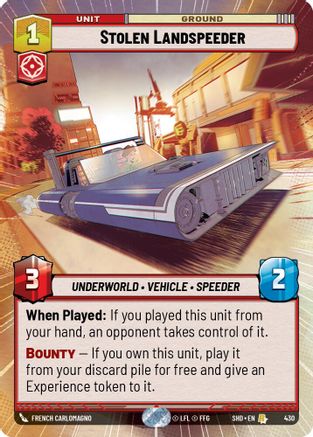 Stolen Landspeeder (Hyperspace) (430)[Shadows of the Galaxy] Foil Star Wars: Unlimited Single Disney