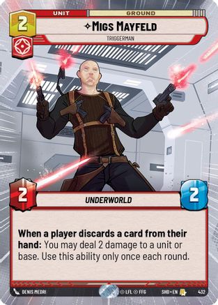 Migs Mayfeld - Triggerman (Hyperspace) (432)[Shadows of the Galaxy] Star Wars: Unlimited Single Disney