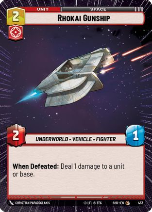 Rhokai Gunship (Hyperspace) (433)[Shadows of the Galaxy] Star Wars: Unlimited Single Disney
