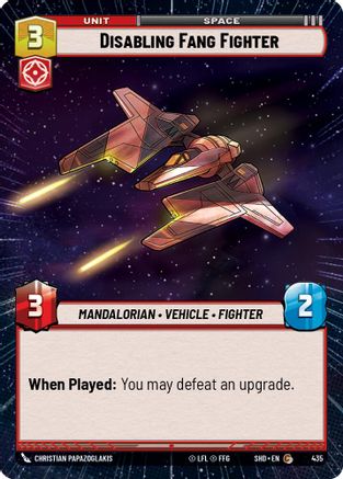 Disabling Fang Fighter (Hyperspace) (435)[Shadows of the Galaxy] Foil Star Wars: Unlimited Single Disney