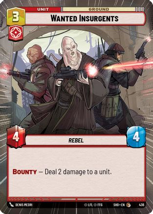 Wanted Insurgents (Hyperspace) (436)[Shadows of the Galaxy] Foil Star Wars: Unlimited Single Disney