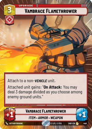 Vambrace Flamethrower (Hyperspace) (446)[Shadows of the Galaxy] Star Wars: Unlimited Single Disney