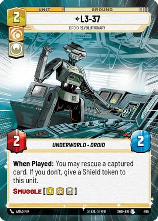 L3-37 - Droid Revolutionary (Hyperspace) (465)[Shadows of the Galaxy] Foil Star Wars: Unlimited Single Disney
