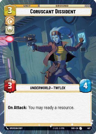 Coruscant Dissident (Hyperspace) (467)[Shadows of the Galaxy] Foil Star Wars: Unlimited Single Disney
