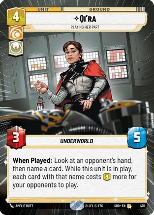 Qi'ra - Playing Her Part (Hyperspace) (470)[Shadows of the Galaxy] Star Wars: Unlimited Single Disney