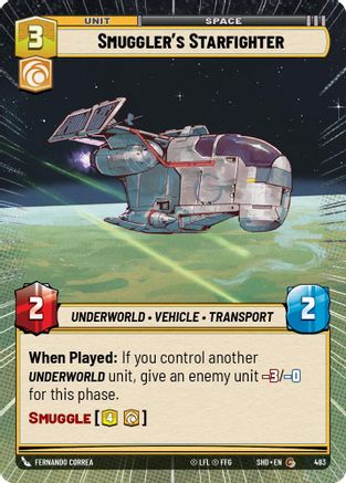 Smuggler's Starfighter (Hyperspace) (483)[Shadows of the Galaxy] Star Wars: Unlimited Single Disney