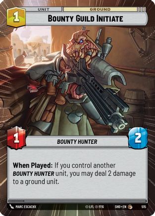 Bounty Guild Initiate (Hyperspace) (515)[Shadows of the Galaxy] Star Wars: Unlimited Single Disney