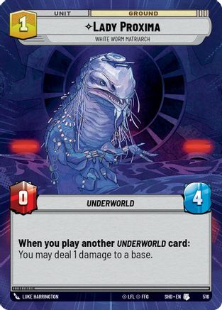 Lady Proxima - White Worm Matriarch (Hyperspace) (516)[Shadows of the Galaxy] Foil Star Wars: Unlimited Single Disney