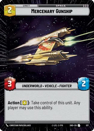 Mercenary Gunship (Hyperspace) (517)[Shadows of the Galaxy] Foil Star Wars: Unlimited Single Disney
