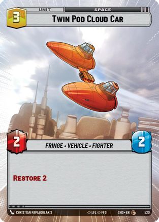 Twin Pod Cloud Car (Hyperspace) (520)[Shadows of the Galaxy] Star Wars: Unlimited Single Disney