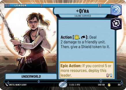Qi'ra - I Alone Survived (Hyperspace) (282)[Shadows of the Galaxy] Star Wars: Unlimited Single Disney