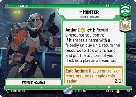 Hunter - Outcast Sergeant (Hyperspace) (288)[Shadows of the Galaxy] Star Wars: Unlimited Single Disney