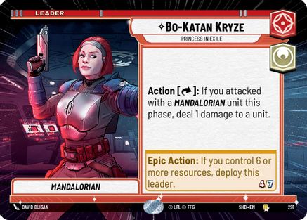 Bo-Katan Kryze - Princess in Exile (Hyperspace) (291)[Shadows of the Galaxy] Star Wars: Unlimited Single Disney