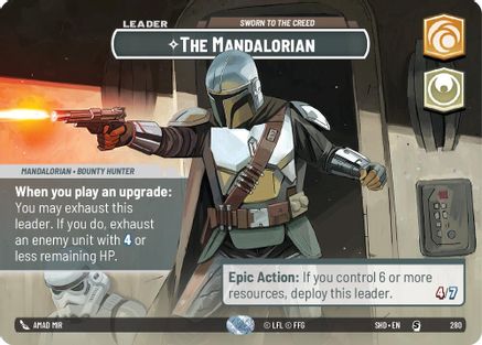 The Mandalorian - Sworn To The Creed (Showcase) (280)[Shadows of the Galaxy] Foil Star Wars: Unlimited Single Disney