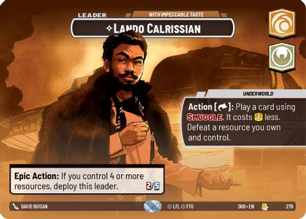 Lando Calrissian - With Impeccable Taste (Showcase) (279)[Shadows of the Galaxy] Foil Star Wars: Unlimited Single Disney