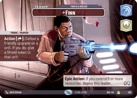 Finn - This is a Rescue (Showcase) (265)[Shadows of the Galaxy] Foil Star Wars: Unlimited Single Disney