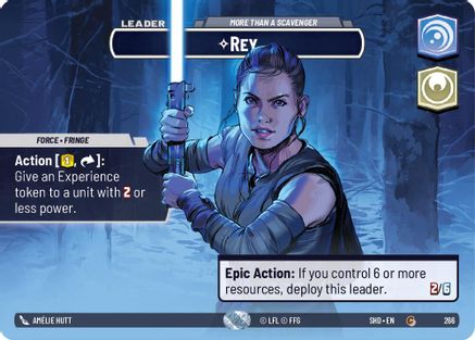 Rey - More Than a Scavenger (Showcase) (266)[Shadows of the Galaxy] Foil Star Wars: Unlimited Single Disney