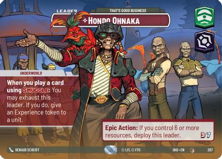 Hondo Ohnaka - That's Good Business (Showcase) (267)[Shadows of the Galaxy] Foil Star Wars: Unlimited Single Disney